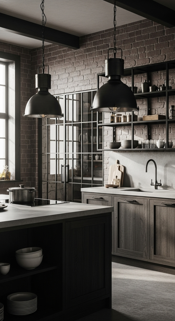 Industrial Cool: Oak Meets Metal