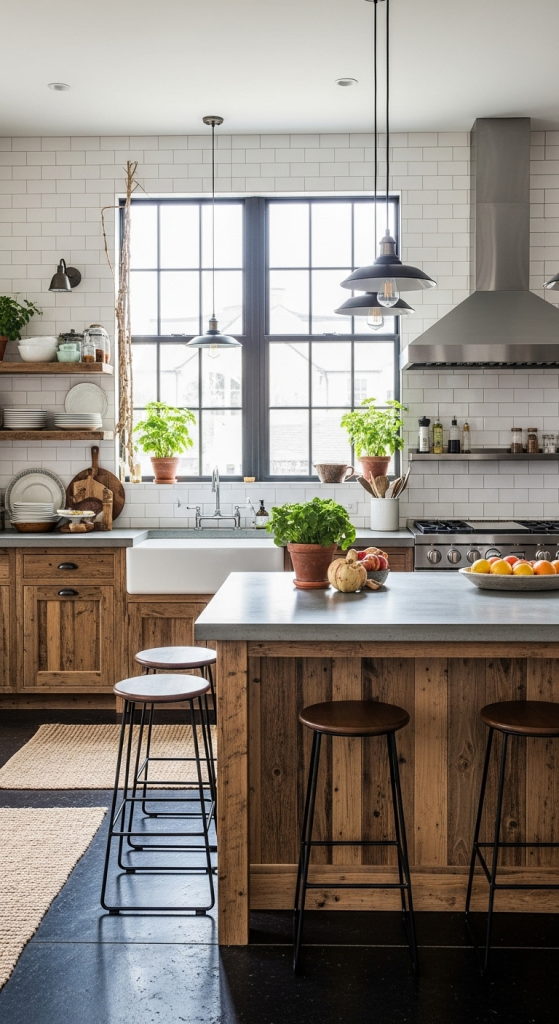 Industrial Farmhouse Kitchen Goals