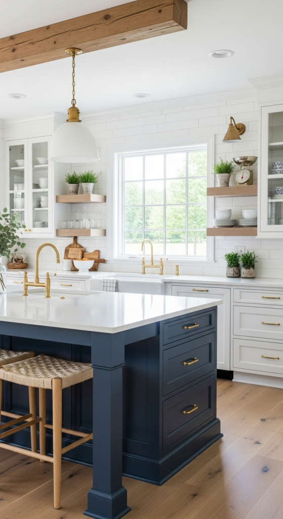 Contrasting Color Farmhouse Island