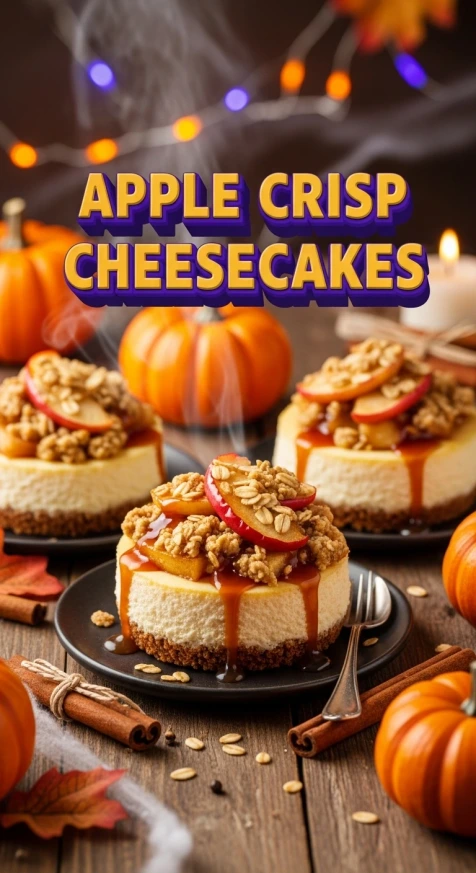 Apple Crisp Cheesecakes