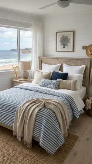 Cozy Bedding Layers (but make it beachy)