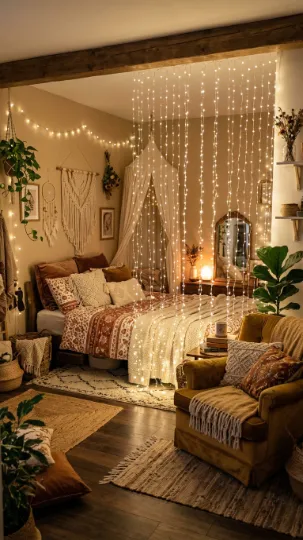 Fairy Light Curtain Divider