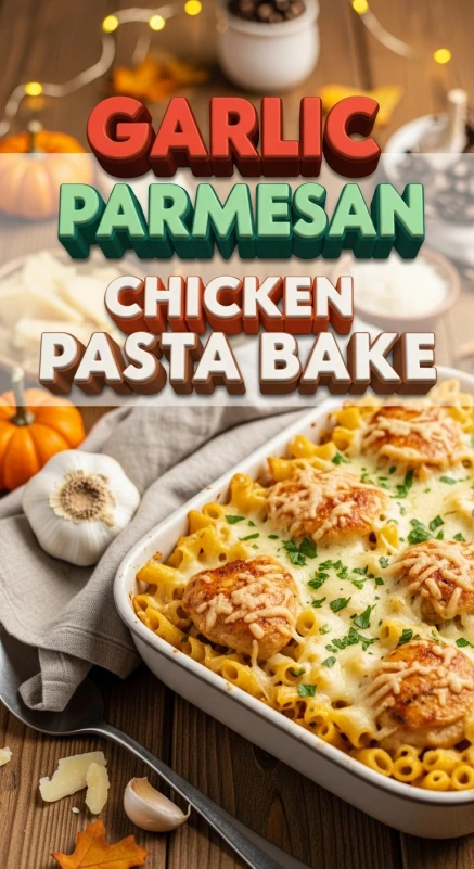 Garlic Parmesan Chicken Pasta Bake
