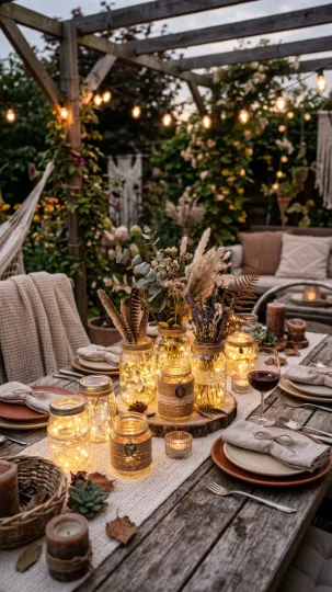 Mason Jar Fairy Light Lanterns