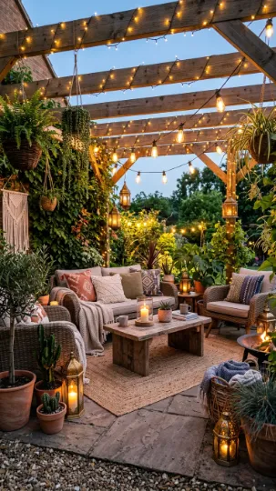 Outdoor Boho Patio Lighting