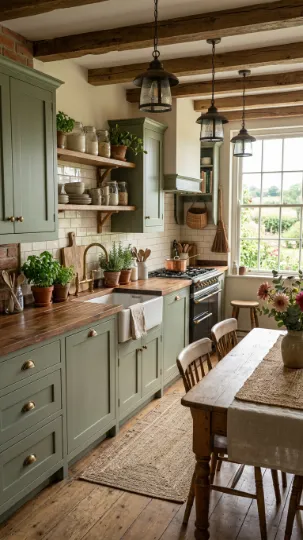 Painted Cabinets in Soft Earth Tones