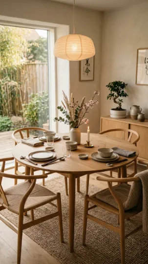Round Japandi Table for Cozy Conversations