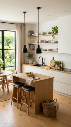 Scandi-Inspired White Handleless Cabinets