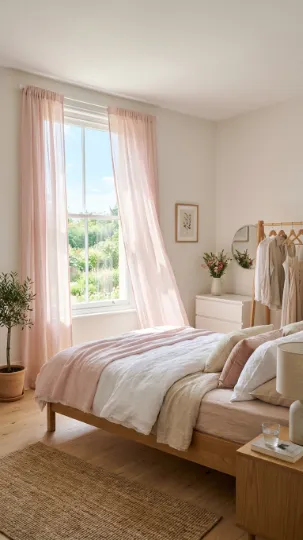 Sheer Pink Curtains for Airy Feels