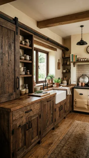 Sliding Barn Door Style Cabinets