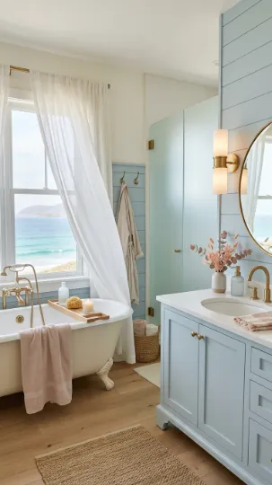 Soft & Serene Seaside Bathroom Makeover