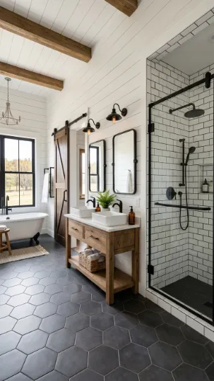 The Classic Modern Farmhouse Bathroom