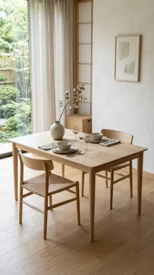 The Classic Natural Wood Japandi Table