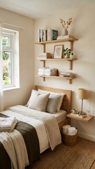 Think Vertical with Wall-Mounted Shelves