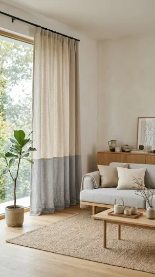Two-Tone Panel Curtains