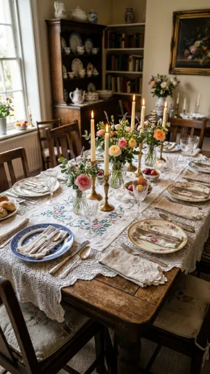 Use Mismatched Antique Tableware