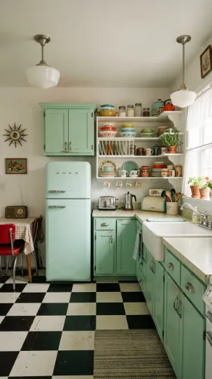 Vintage Charm in Green & White