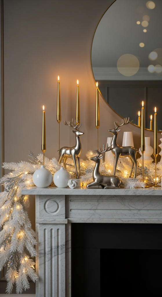 Gold & White Luxe Mantel