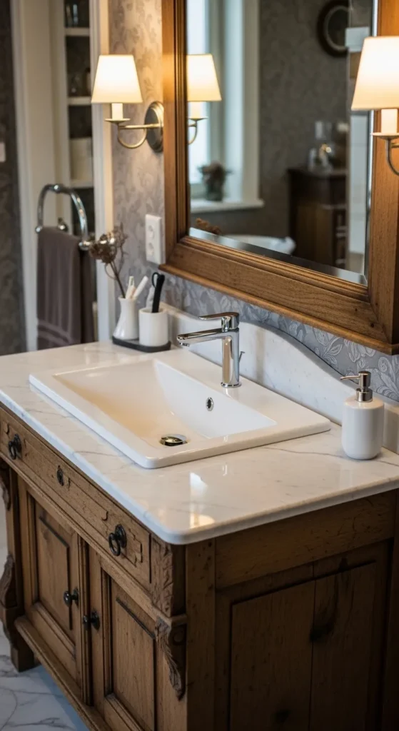 Antique Vanity with Modern Sink