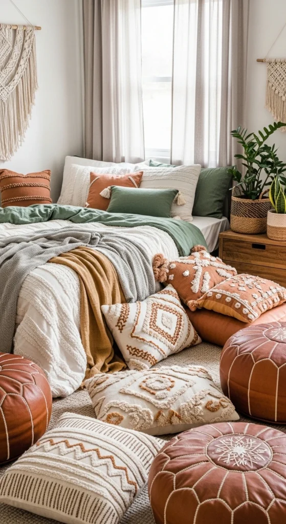 Boho Textures and Layered Bedding