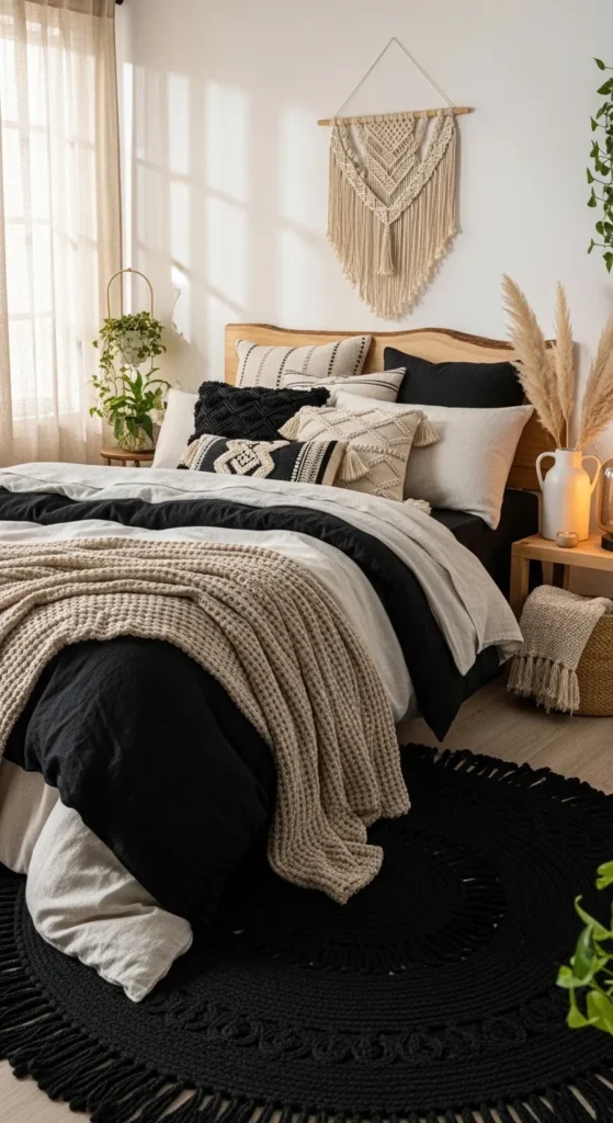 Layered Black Bedding