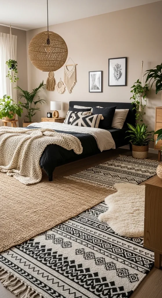 Layered Rugs Boho Style