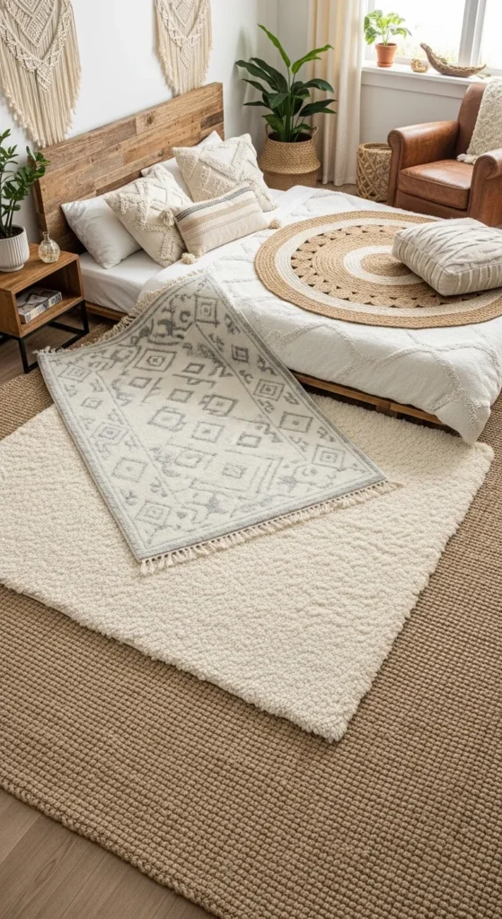 Layered Rugs in Neutral Tones