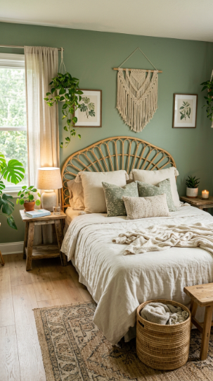 Sage Green Walls with Neutral Accents