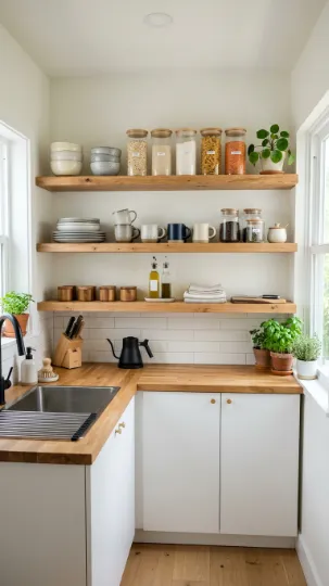 Open Shelving for Accessibility and Space