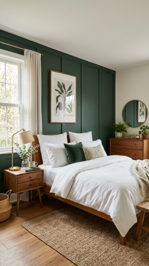 Dark Green Accent Wall
