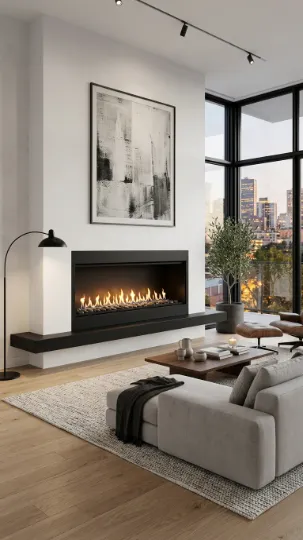 Minimalist Linear Fireplace
