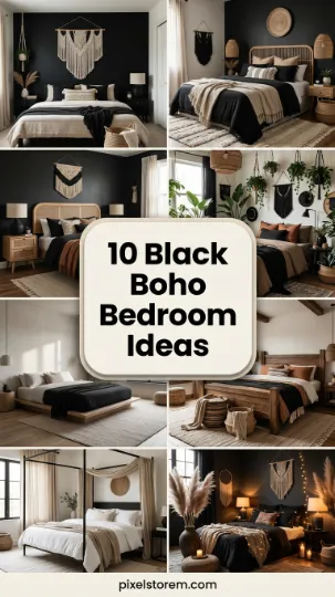 10 Black Boho Bedroom Ideas