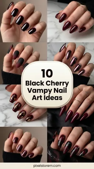 10 Black Cherry Vampy Nail Art Ideas