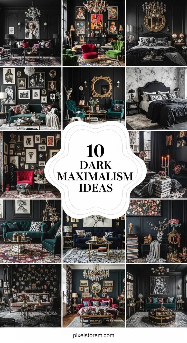 10 Dark Maximalism Ideas for a Bold, Luxurious, and Dramatic Space