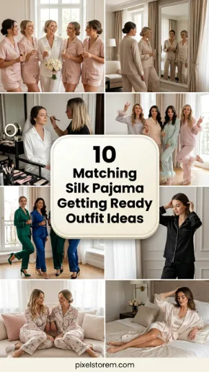 10 Matching Silk Pajama Outfit Ideas