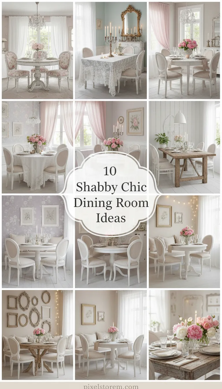 10 Shabby Chic Dining Room Ideas for a Romantic, Cozy, and Vintage-Inspired Space