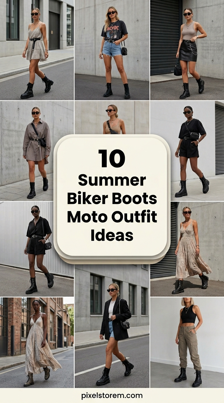 10 Summer Biker Boots Moto Outfit Ideas