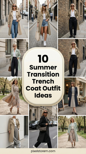 10 Summer transition trench coat outfit ideas