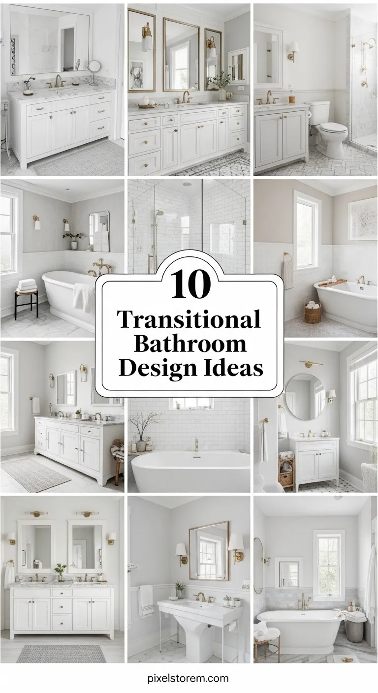 10 Transitional Bathroom Design Ideas for a Balanced, Elegant, and Timeless Space