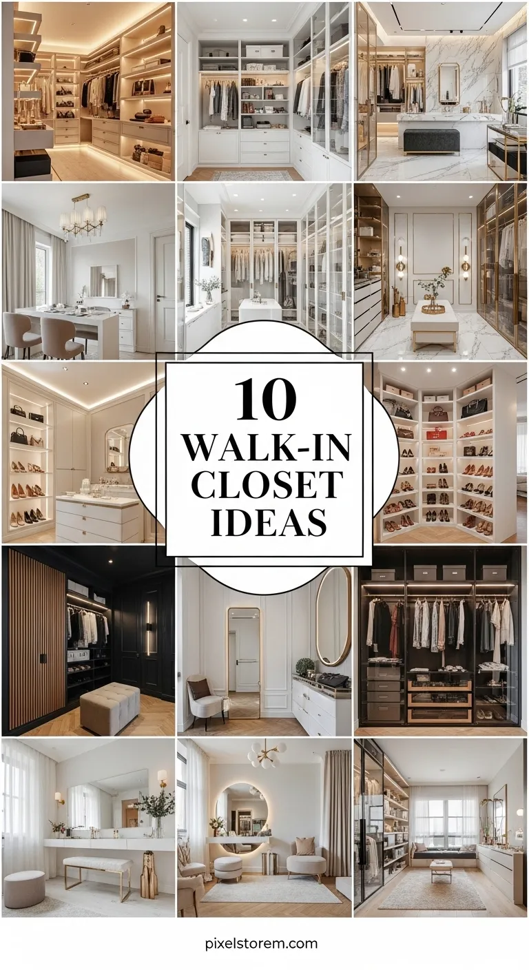 10 Walk-In Closet Ideas for a Stylish, Organized, and Luxurious Space