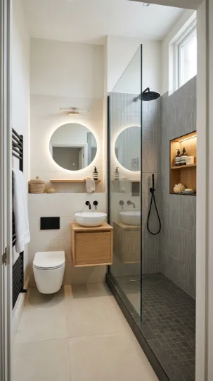 Doorless Shower in Small Bathrooms
