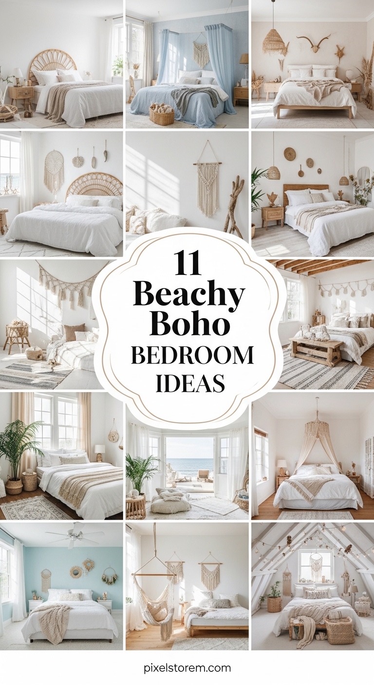 11 Beachy Boho Bedroom Ideas for a Relaxed, Airy, and Coastal-Inspired Space