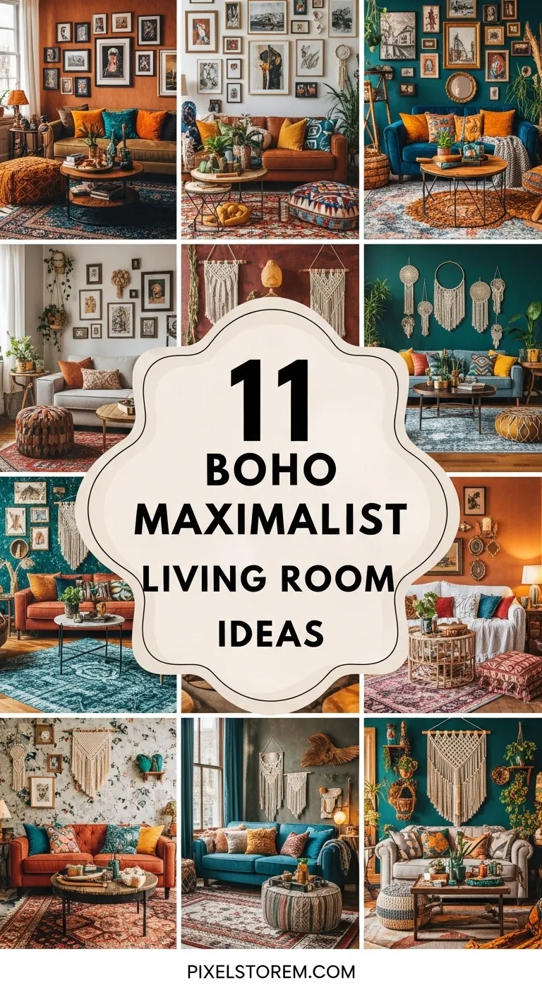 11 Boho Maximalist Living Room Ideas for a Bold, Cozy, and Artistic Space