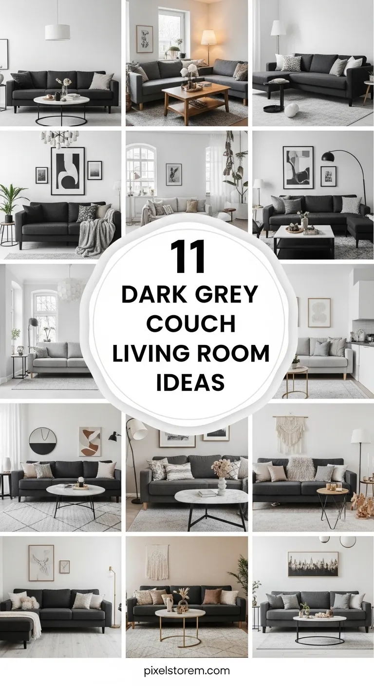 11 Dark Grey Couch Living Room Ideas for a Modern, Stylish, and Elegant Space