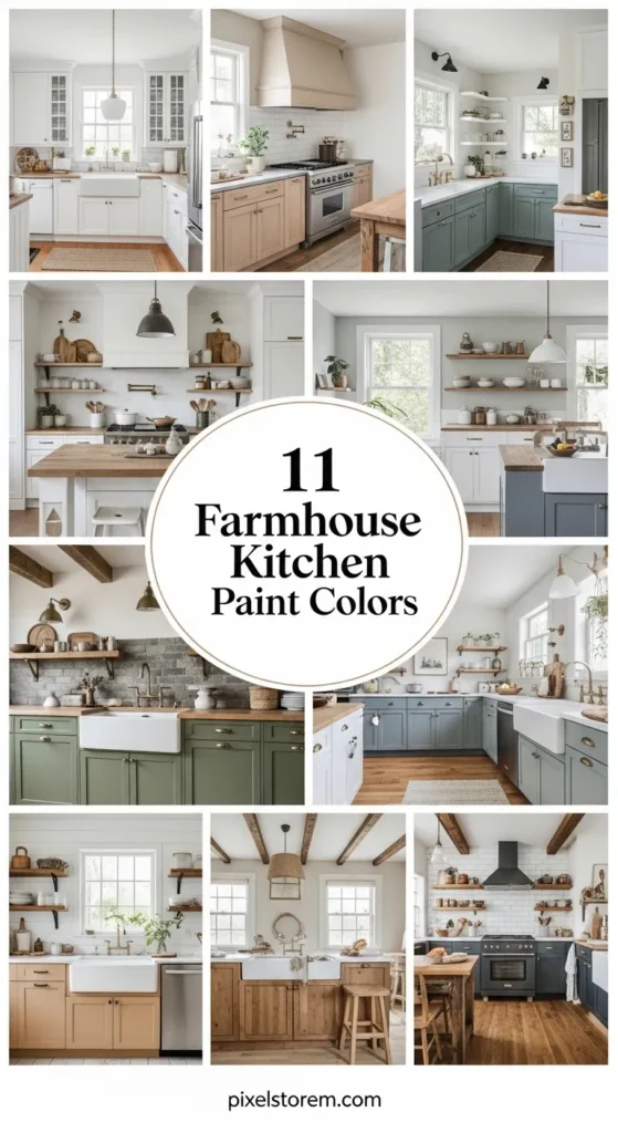 11 Farmhouse Kitchen Paint Colors for a Warm, Cozy, and Timeless Space