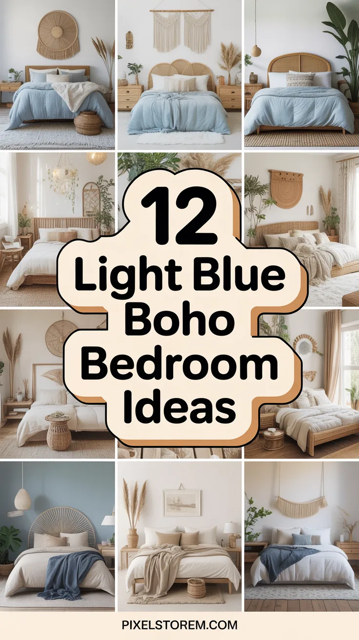 12 Light Blue Boho Bedroom Ideas for a Calm and Dreamy Space