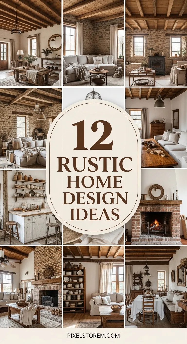 12 Rustic Home Design Ideas for a Warm, Cozy, and Natural Living Space