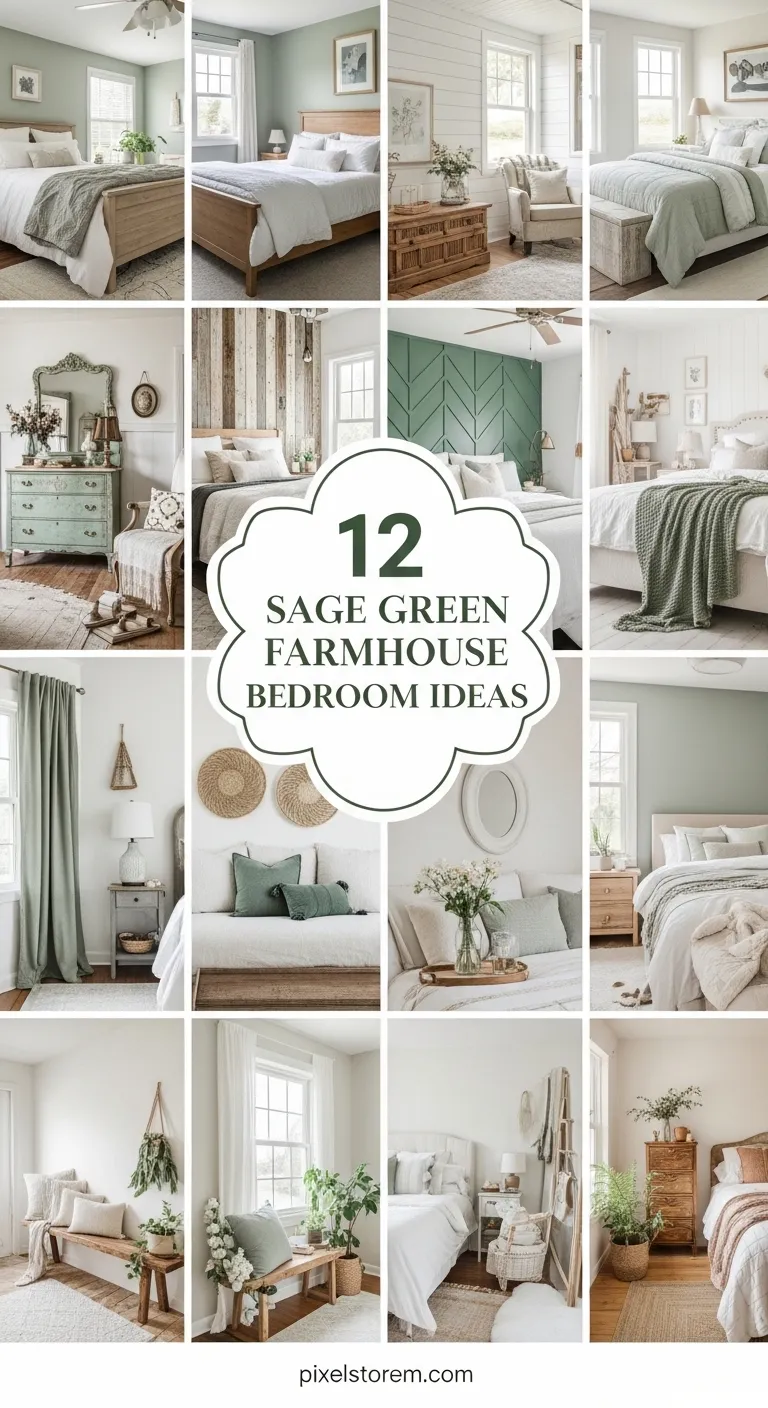 12 Sage Green Farmhouse Bedroom Ideas for a Calm, Cozy, and Timeless Space