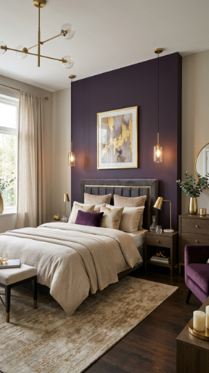 Deep Purple Accent Wall