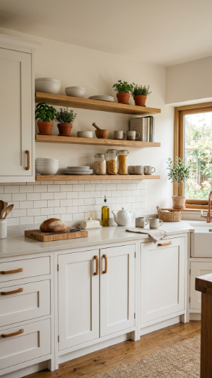 Wood Accents with White Cabinets